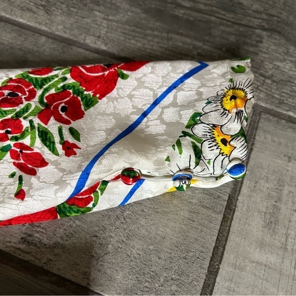 Vintage 80s Anne Crimmins Umi 1980s skirt suit mixed print silk size 10 - Picture 8 of 11